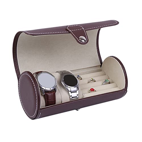 Boîte de montre portable 2 emplacements écrin voyage bijoux vitrine A