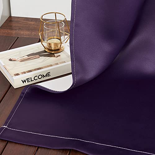 Nicetown Room Darkening Gradient Curtains 84 Inch Length For Living Room, White & Purple Ombre Privacy Curtains For Patio Office, Thermal Insulated Window Treatment Drapes, 104" Wide Total 2 Pieces #TOP6