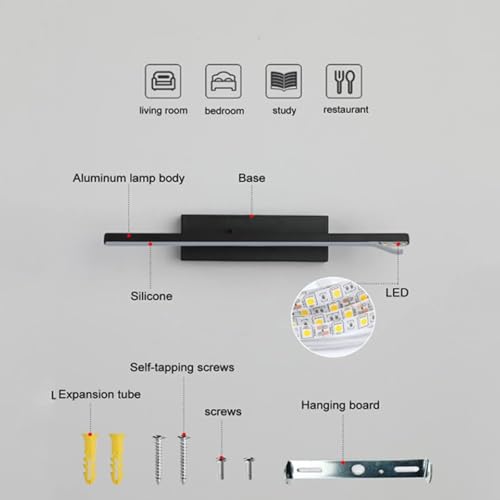 Aplique de pared LED interior de 30cm blanco con iluminación Up Down para baño 2