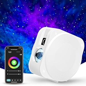 PANAMALAR Smart Sternenhimmel Projektor, WLAN LED Projektor Galaxy Sternenlicht Kinder mit Sprachsteuerung von Alexa/Timer, Nachtlicht Geschenk für Kinder Party Weihnachten (SK23-White)