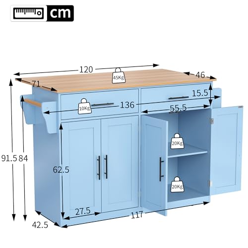 Armarios de cocina con ruedas y mesitas plegables de 120x46 cm 3