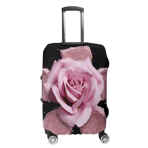 Carry on Luggage Cover Glitter Pink Rose Suitcase Covers for Luggages Tsa Approved Travel Luggage Sleeve Protector Elastic Suitcase Protector Anti-Scratch Washable Fits 19-30 Inch Case -S4