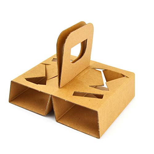 SDG PZ 100 Cestino Avana in Cartone Porta Bicchieri 2 Fori Coffee Cup Holder per Caffe' da ASPORTO Coffee Cup Holder