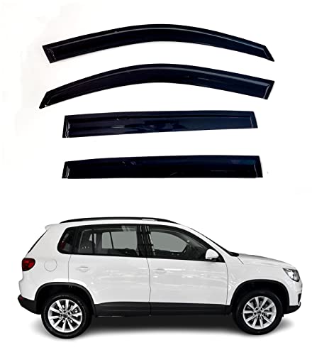 BGGTYRSD Window Visors Rain Guards Deflectors Fits Volkswagen Tiguan 2009 2010 2011 2012 2013 2014 2015 2016 2017