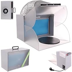 Cabina de pintura portátil para aerógrafo, ventilador, filtro de pintura, mesa giratoria interior