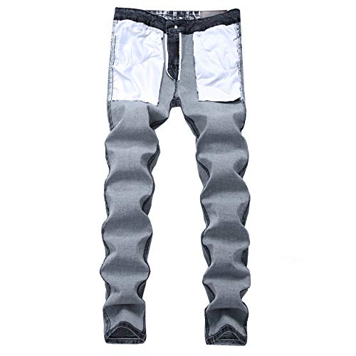 Andongnywell Men's Ripped Distressed Skinny Moto Biker Jeans Slim Grey Stretch Jeans for Man Trousers3