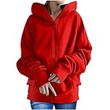 Wintermantel Damen,Laufjacke Wasserdicht Atmungsaktiv Oversize Strickjacke Kurzer Cardigan Jacke Winddicht Wasserdicht Atmungsaktiv Wollmantel Mit Kapuze Norway Jacke Blazer(Rot-5 ,XL)