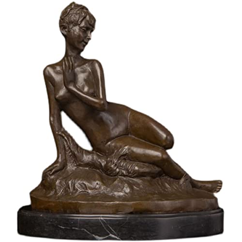 SDBRKYH Charaktermodelldekoration, Mädchenstatue von Bronze Antique Crafts Decoration Sammler Home Fenster Display Kunstwerk Cover