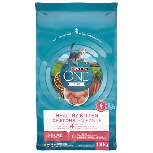 Purina ONE +Plus Dry Kitten Food, Chicken - 1.8 kg Bag image 3