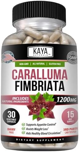Kaya Naturals – Caralluma Fimbriata 1200mg High Potency Supplement | Maximum Strength Natural Endurance Support, Vegetarian Capsules (30 Count)