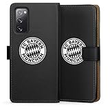 DeinDesign Klapphülle kompatibel mit Samsung Galaxy S20 FE Handyhülle aus Kunst Leder schwarz Flip Case FC Bayern München Wappen FCB