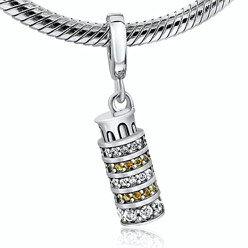 Leaning Tower of Pisa Italy Multi-Clasp Clip On Pendant Sterling Silver Charm Bead For Pandora & Similar Charm Bracelets or Necklaces & More2