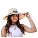 Qwave Packable Straw Hat, Lifeguard for Men and Women, Stone Washed Beach Protection from Summer Sun - Ocean Blues