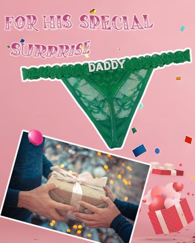 Image of Sexy Underwear for Women Lace Panties Sexy Thong with Funny Rhinestone Letters for Couple Gifts