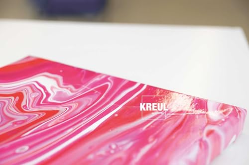 KREUL 87207 - Solo Goya Pouring Fluid, 500 ml Flasche, flüssiges Acrylmedium für Gieß- und Fließtechniken, auf Wasserbasis, optimiert das Fließverhalten von Acrylfarben, weiß