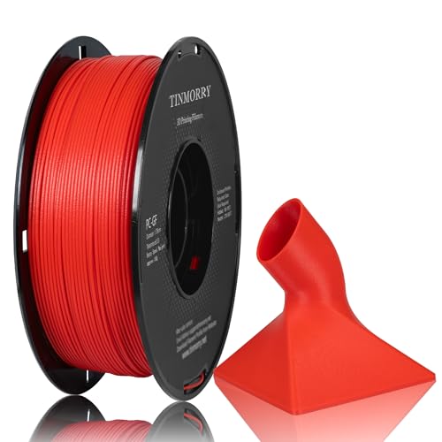 Image of TINMORRY Glass Fiber PC Filament 1.75mm, Excellent Heat Resistance PC-GF 3D Printing Filament, Strength & Rigidity, 1KG, 1 Spool, Traffic Red
