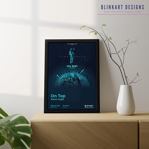 Image of BLINKART karan aujla- On Top Wall Photo Frames | Wall Art for Bedroom, Living Room, Studio or Office | Album Cover Print with Spotify Song Link QR Code | Gift for Fans - 8x12 In