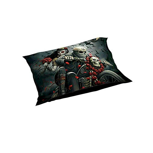 Housse de couette skull anti-plis en microfibre pour lit double - 8