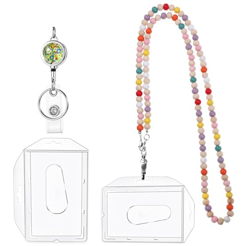 Porta Badge da collo con 2 Porta Carte, Cordino da...