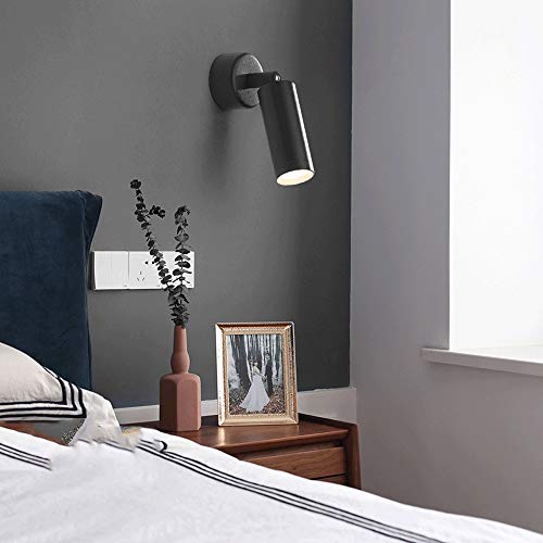 Aplique de pared LED giratorio con foco ajustable y diseño moderno para dormitorio 4