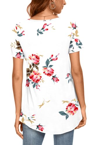 CATHY Women's 2025 Summer Short Sleeve Tunic Tops Loose Fit Comfy Blouses Casual Shirts for Leggings M-4XL3