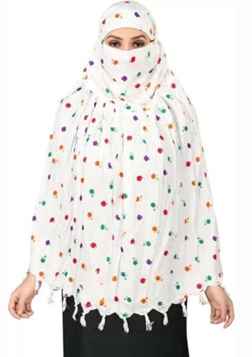 Image of SIXSIGMA Cotton Long Scarf Cum Mask scarves Usable for vehicle Driver | White Printed Design | Universal Size | For Girl & Women | Breathable Sun Protection Light Weight