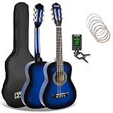 3rd Avenue Pack Guitare Classique enfant Taille 1/4 pour Débutants avec Cordes en Nylon, Housse, Cordes de Rechange, Accordeur Numérique – Bleu