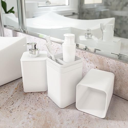 Kit Banheiro, Dispenser e Porta Escova de Dentes