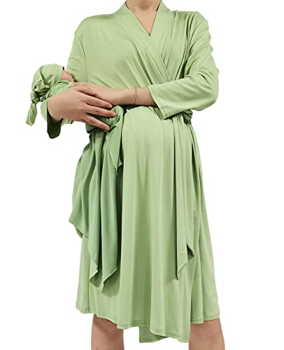 QTECLOR - QTECLOR Mommy Robe for Maternity with Matching Swaddle Blanket Girls Boys, Delivery Labor Robe for Hospital Women Maternity Dress - Best Deal on Amazon