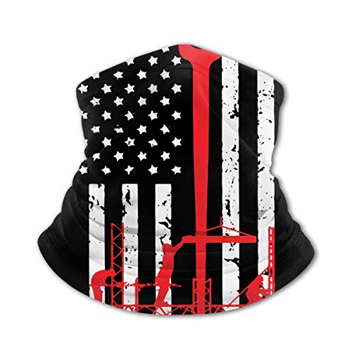 Ironworker America Flag Boys Girls Balaclava Face Bandana Neck Gaiter Teens Head Wrap for Outdoor
