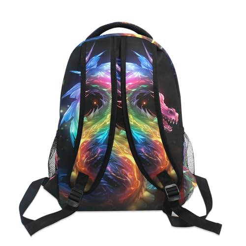 Color Flame Dragon Backpack for Boys Girls Elementary School Bookbag Back Pack 202A05404