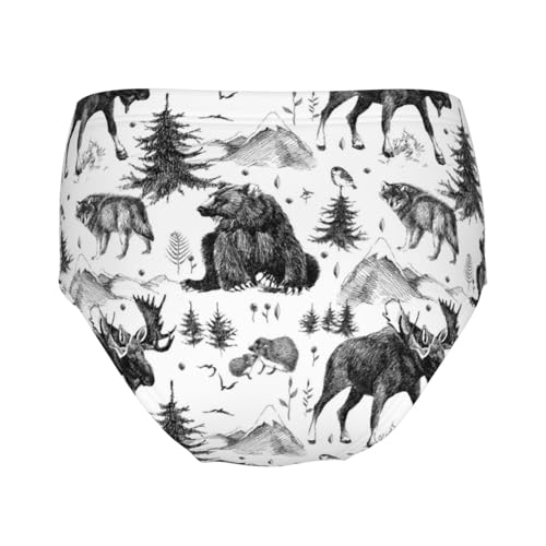 Scandinavian Woodland And Wild Animals Girls' Underwear Soft Cotton Little Girls Panties Comfort Briefs2