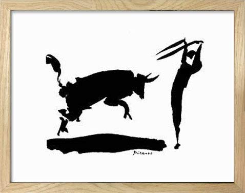 ピカソ(PICASSO)【闘牛】、高級画集画、状態良好、新品高級額装付 パブロ ピカソ「闘牛」額縁4色選択可能 作品証明書 展示用フック