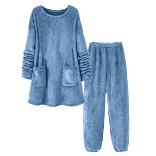 Pyjama femmes polaire contre le froid nocturne avec taille élastique