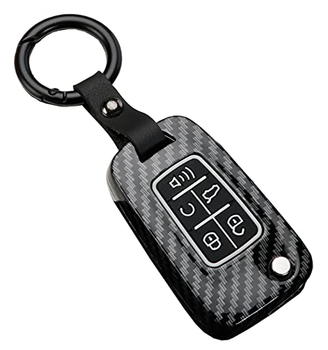 Coque de clé Chevrolet en ABS carbone noir pour Camaro Cruze Malibu