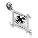 Produktbild ORDO Diamonds® Stahlanhänger, Anhänger aus 316L Stahl, Anhänger aus Chirurgenstahl, unisex Anhänger, große Raute, schwarzes Malteser Kreuz, Schädel, 36 x 72 mm