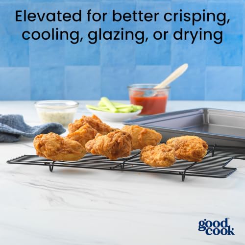 GoodCook Nonstick Carbon Steel Baking Pan & Raised Wire Rack, 15x10.5-Inch - Image 4