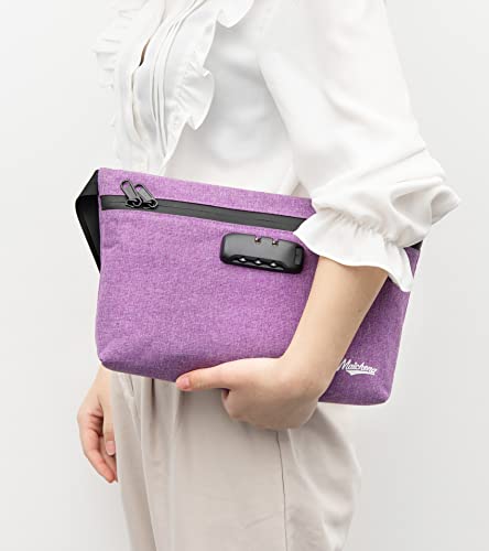 Smell Proof Bag with Combination Lock, Carbon Lined Odor Proof Pouch, Large Smell Proof Containers, Travel Medicine Lock Bag Gifts for Women, 6 in1 Kit, Purple 5