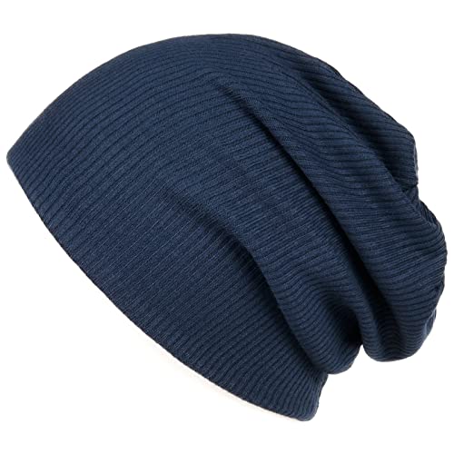 FURTALK Slouchy Beanie Mütze für Damen Herren Baumwolle Leichte Sommermütze weiche dünne schwarz strickmütze, bleu marine, taille unique Cover