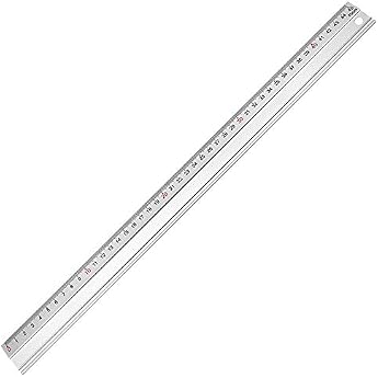 Aluminium Ruler Scale cm/Inch: With Non-Slip Coating Guarantees Exact Measurement Thanks to Fine Flat Edge Guide (45 cm)