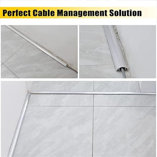 Cubierta para cables de piso, protector de cables eléctricos, escondite para cables en pared, organizador de cables bajo el escritorio con adhesivo autoadhesivo, impermeable (Ancho 40 mm / 1,6 pulgadas - Largo 1 m / 39 pulgadas) miniatura 5