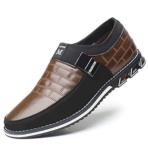 COSIDRAM Herren Schuhe Business Freizeitschuhe Klassische Mokassins Atmungsaktiver Komfort Wanderschuhe Fahrschuhe Flache Slipper EU 40-EU 47