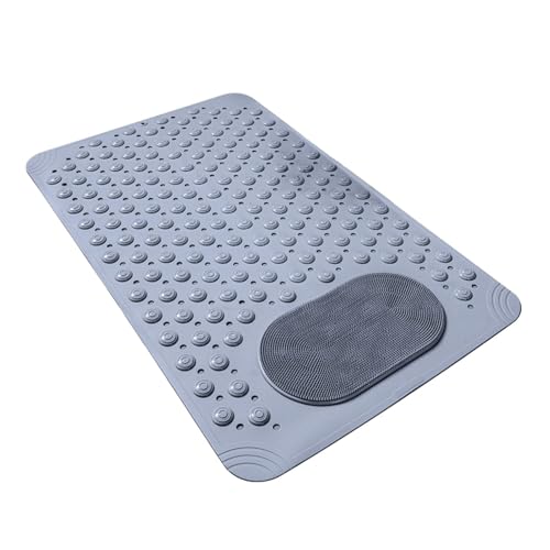Alfombra de Ducha Antideslizante,Alfombra de Bañera Antideslizante - Alfombrilla de bañera Impermeable Antideslizante,Limpiador de pies con ventosas y Orificios de Drenaje, Accesorios de baño para el