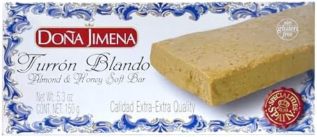 Doña Jimena Turrón Blando Soft Almond & Honey Bar, Traditional Spanish Nougat, 150g (5.3 oz) - 2