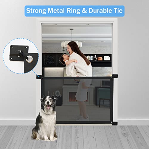 Dog Gates For The House 40'' X 30'', Mesh Baby Gate For Stairs, Portable Folding Magic Pet Gates For Dogs Easily Install Anywhere, No Drilling Puppy Gate For Stairs/Hallways/Doorways/Indoor Outdoor #TOP2