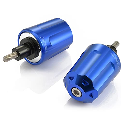 デイトナ アルミビレット バイク用 バーエンド カワサキ M6タイプ ヘビーウエイトバーエンド リボルバー ブルー 17278