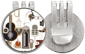 DIYthinker Guitar Music Illustrate Blue Pattern Golf Ball Marker Hat Cap Clip Enamel Magnetic image 2