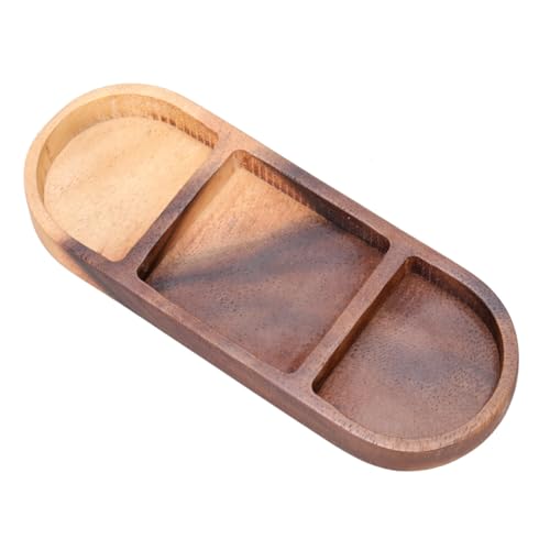 CIYODO Wooden Dipping Plates Wooden Condiment Plate for Home Retro Dipping Plate Dipping Sauce Bowls