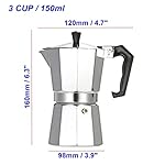 Baukon Aluminum Italian Espresso Coffee Stovetop Maker Pot Percolator (3 Cup 150 ml) - Image 6