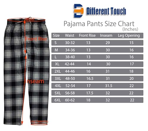 Different Touch 3 Pack Big and Tall Pajama Lounge Pants with Pocket Cotton Bottoms Sleepwear For Men3